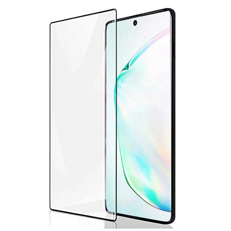 Porodo 3D Curved Full Tempered Glass Screen Protector 0.25mm Compatible for Samsung Galaxy Note 10 Pro - Anti-Scratch - Impact Protection - Easy Installation Screen Guard - Black