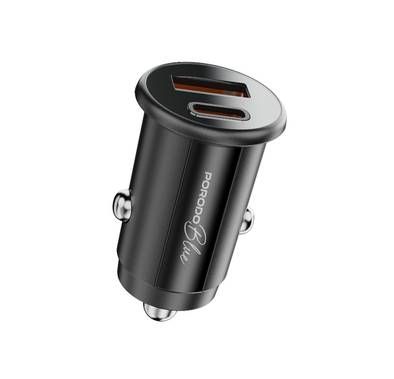 Porodo Blue Dual Port 30W Car Charger with USB-C & USB-A ...