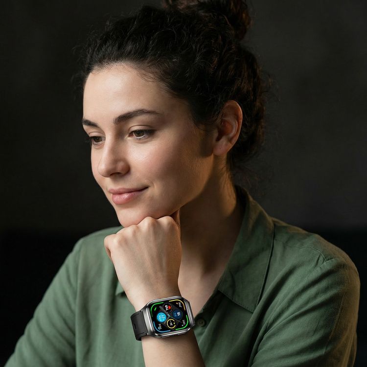 Green Lion Sense ECG Smart Watch with 12 Days Working Time, Soft TPU Medical Airbag, High-Precision Sensor, Oscillometric Blood Pressure, AMOLED 2.06" Display, Real-Time Notifications, Hands-Free Calls, Bluetooth Version 5.3, Voice Assistant, 530mAh Battery Capacity - Black