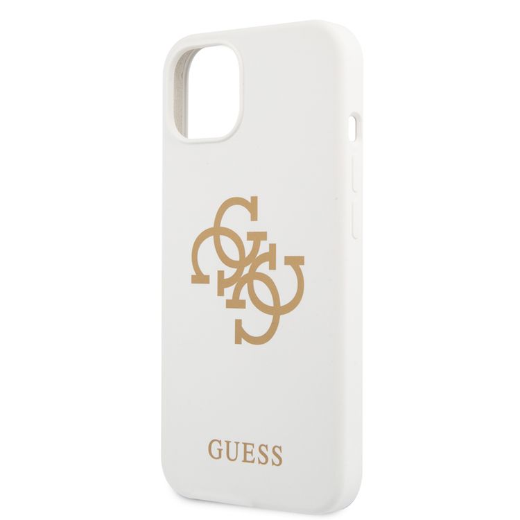 CG MOBILE Guess Liquid Silicone Case Big 4G with Logo Print Compatible for iPhone 13 (6.1") Anti-Scratch, Easy Access to All Ports, Shock Absorption