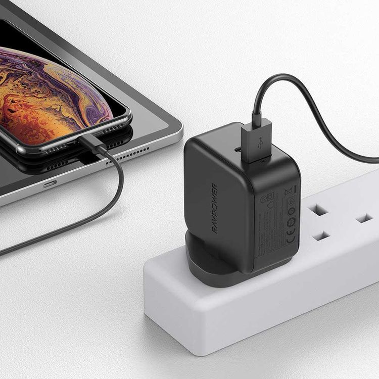 RAVPower 2-Port PD Pioneer Wall Charger 18W UK - Black