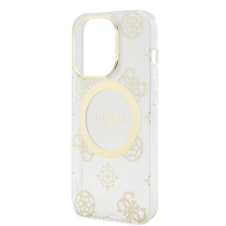 Guess Magsafe IML Case - Gold Transparent - iPhone 15 Pro Max