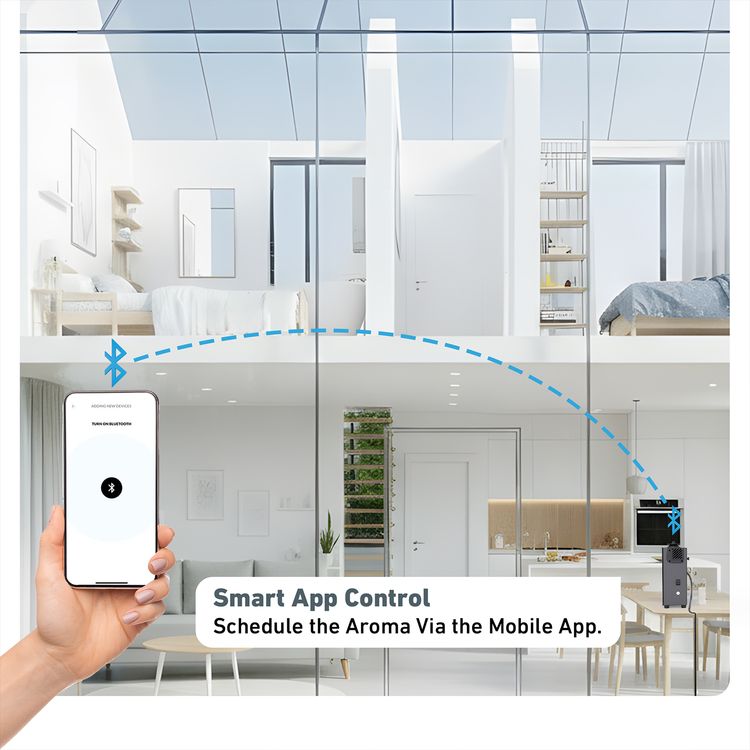 Green Lion Smart Scent Pro Fragrance Diffuser with Fragrance Bottle, Smart App Control, Quiet Operation, 5 Timer Settings, HVAC Connect, Aromatherapy, Wall-Mount, Security Lock - Black 