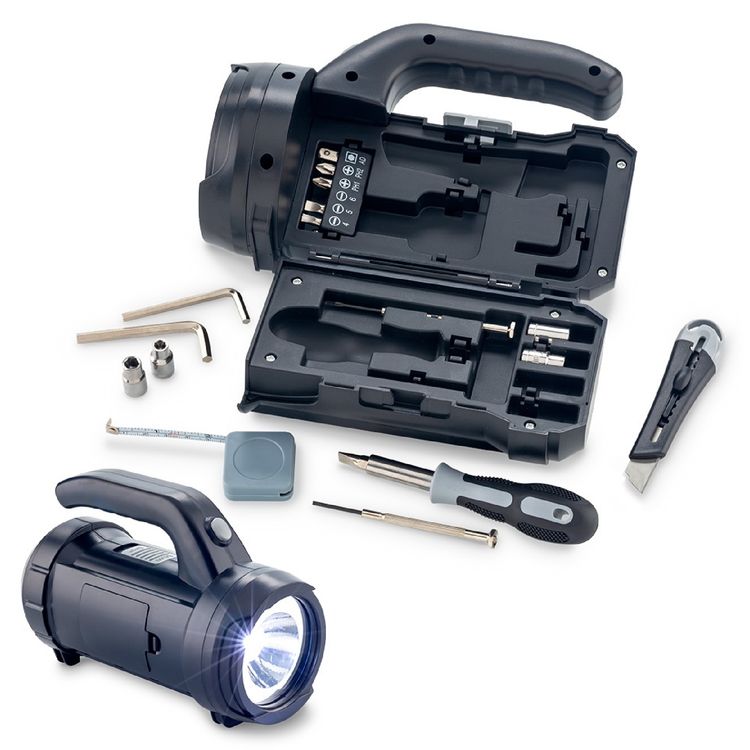 Porodo LifeStyle Outdoor 5W 18 in 1 Flashlight with Toolbox - Black/Grey