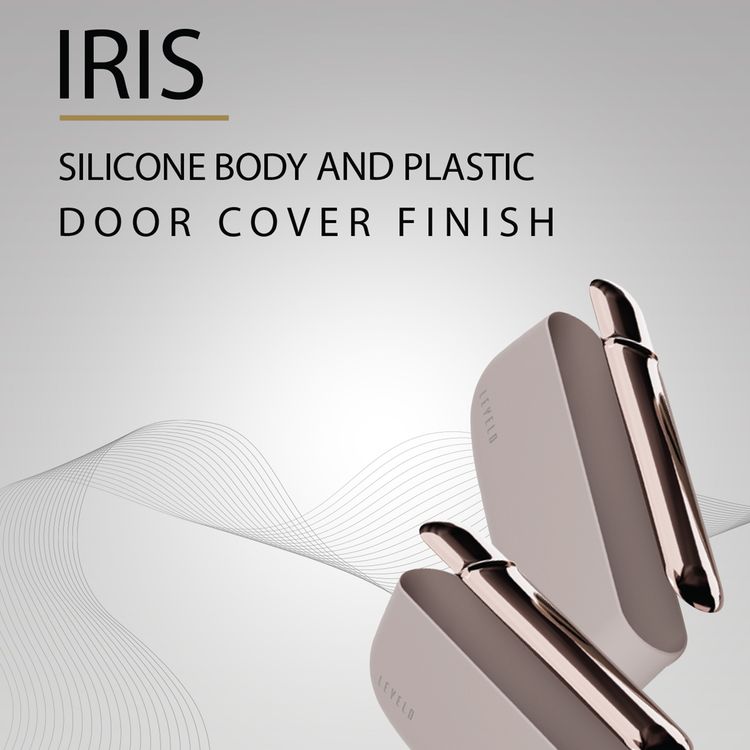 غطاء سيليكون Levelo Iris Pro لجهاز IQOS ILUMA 2023، مقاوم للانزلاق، ملمس ناعم من السيليكون، مقاوم للصدمات والماء والغبار، غطاء باب من البلاستيك، نحيف للغاية - لون بيبل بيج