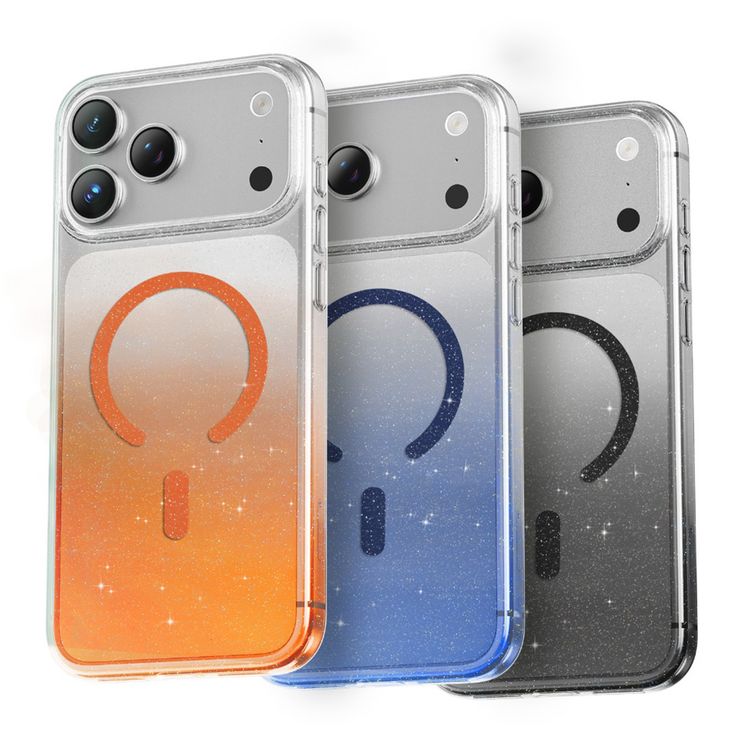 Green Lion Glitter MagSafe Case for iPhone 17 Pro Max, Anti-Fingerprint & Anti-Scratch, Comfortable Grip, Camera Protection, Anti-Yellowing, Ultra-Slim & Lightweight Design - Orange