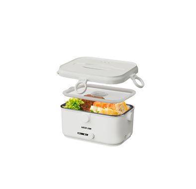 Green Lion Lunch Mate Electric Lunch Box with 1.8L Capacity, 15 Minutes Quick Heat, 80W Power, Removable Inner Container, Detachable Power Cord, Keep Warm Function, Leak-Proof Design - White