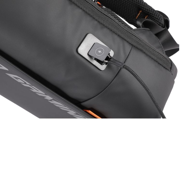 Porodo Gaming PU Laptop Backpack with USB-C Port, Up to 15" Laptop Compatibility, PD 20W, Water-Resistant, Multiple Pockets - Black