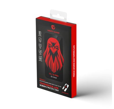 واقي شاشة كامل للخصوصية من Liberty Guard بحافة مستديرة سوداء مع فلتر غبار لهاتف iPhone 13 / 13 Pro