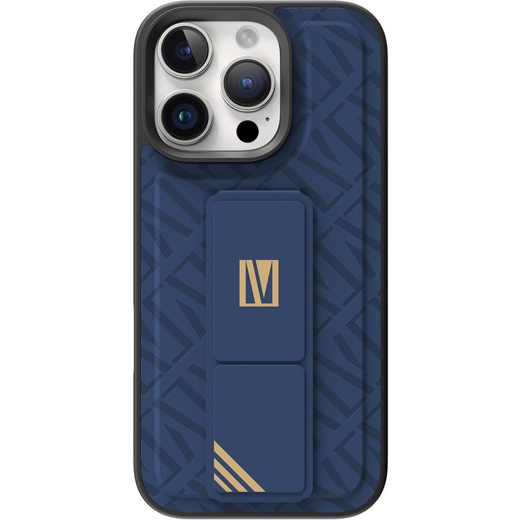 كفر حماية ليفيلو مورفيكس كويرو بمسند لهاتف آيفون 16 برو ماكس، قبضة مدمجة، سهل التركيب، زوايا مقاومة للصدمات - أزرق