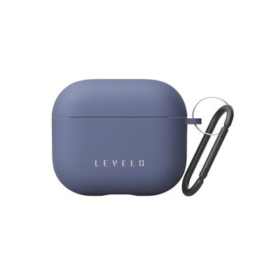 Levelo Gorra Hybrid Silicone AirPods 3 Case with Metal Carabiner, Shockproof, Hybrid Design, Lightweight & Slim - Blue