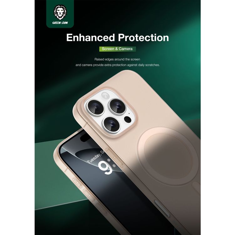 Green Lion Ultra Lite MagSafe Case for iPhone 16 Pro Max with Matte Design, Ultra Slim & Lightweight, Strong Magnets, Anti-Fingerprint - Desert Titanium 