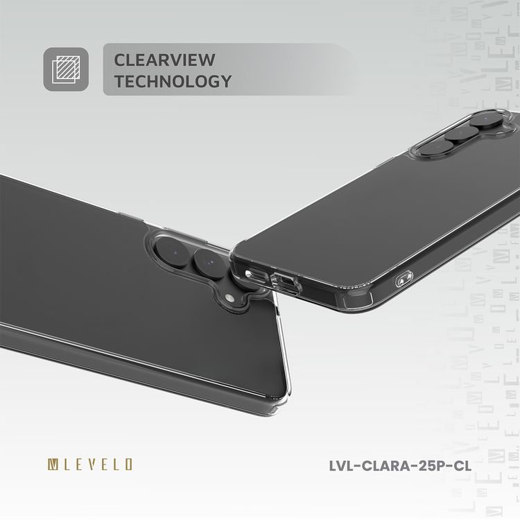 Levelo Clara Clear Case for Samsung Galaxy S25 Plus, TPU Material, Impact-Resistant Corners, Clearview Technology, Scratch-Resistant, Premium Quality Guaranteed - Clear