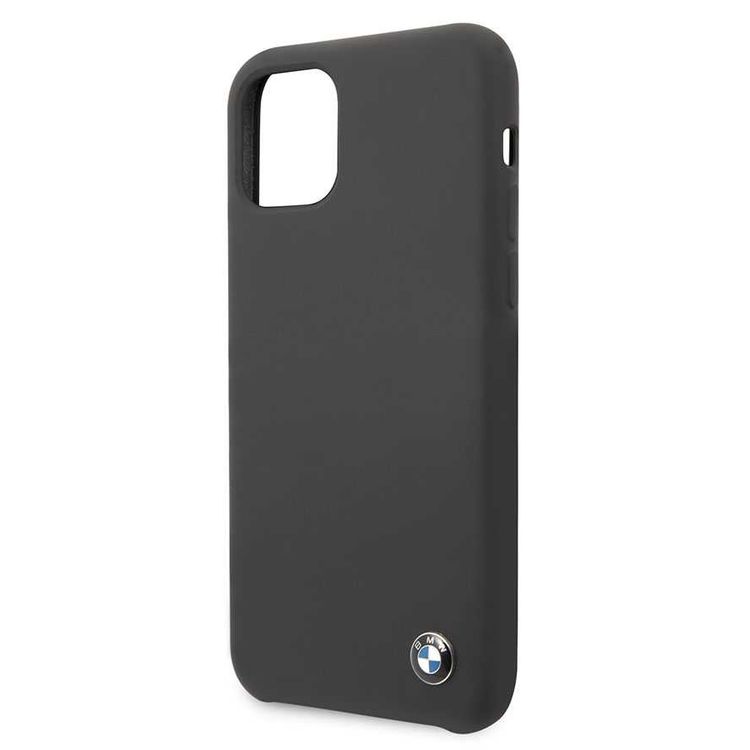 BMW Metal Logo Silicone Hard Case Compatible with Apple iPhone 11 - Space Gray