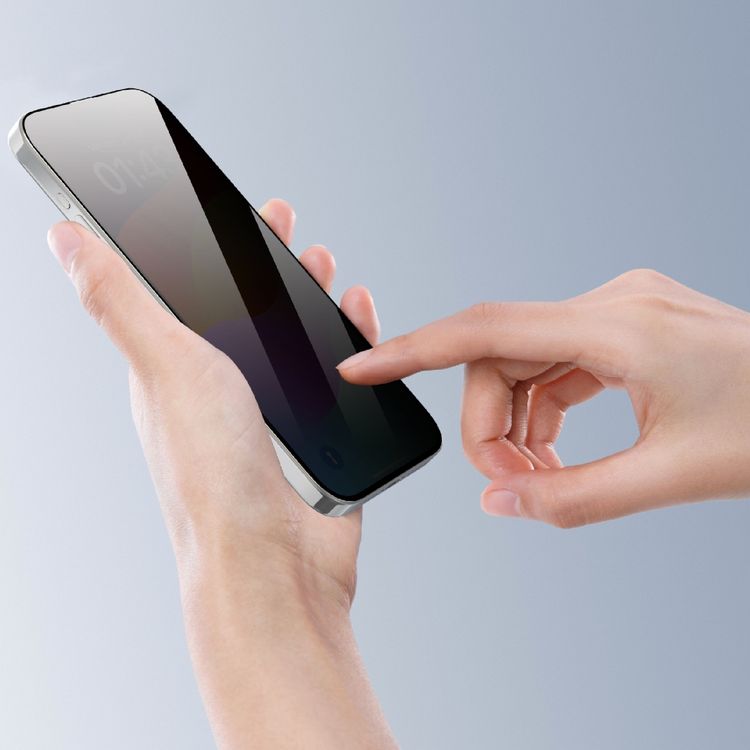 Devia iPhone 15 Van Series Full Screen Privacy Twice - Tempered Glass - Black