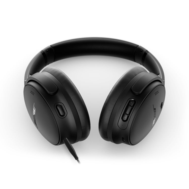 Bose QuietComfort Wireless Headphones with Bluetooth & AUX Connection, Up to 24 Hours Battery Life, Active Noise Cancellation, High-Fidelity Audio, Water Resistant - Black