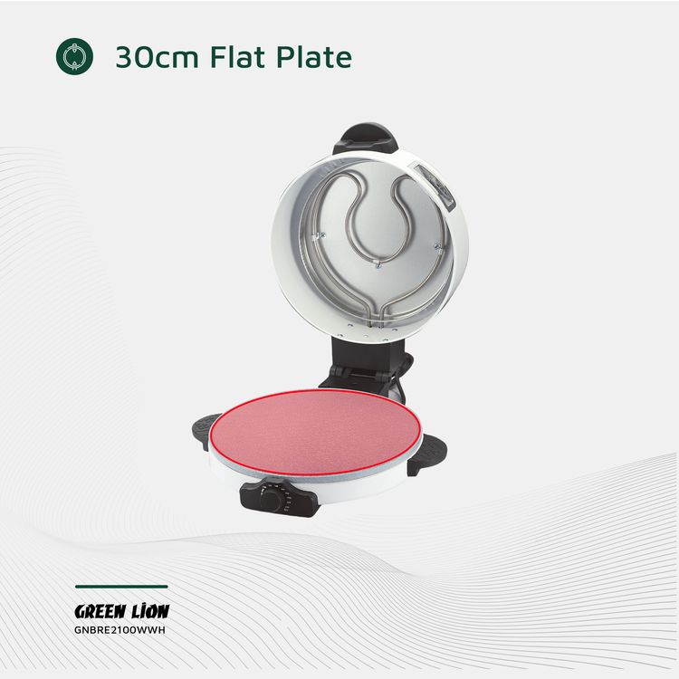 Green Lion Classic Bread Maker with Aluminum Alloy & Stainless Steel Material, 1.5m Power Cord, 100-240°C Temperature Control, Non-Stick Coating Plate, Dishwasher Safe – White