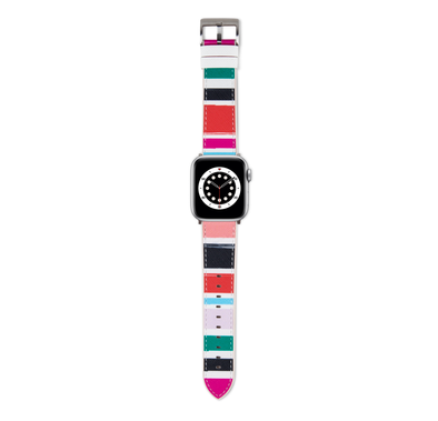 Viva Madrid Ventrux Artisian Leather Strap, Breathable Silicone Base with Vegan Leather, Comfortable Replacement Wrist Band Compatible for Apple Watch 42/44mm