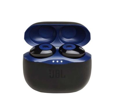 JBL T120TWS سماعات أذن داخلية لاسلكية تعمل بالبلوتوث ، صوت جهير نقي ، مكالمات استريو بدون استخدام اليدين ، وقت تشغيل لمدة 16 ساعة - ازرق