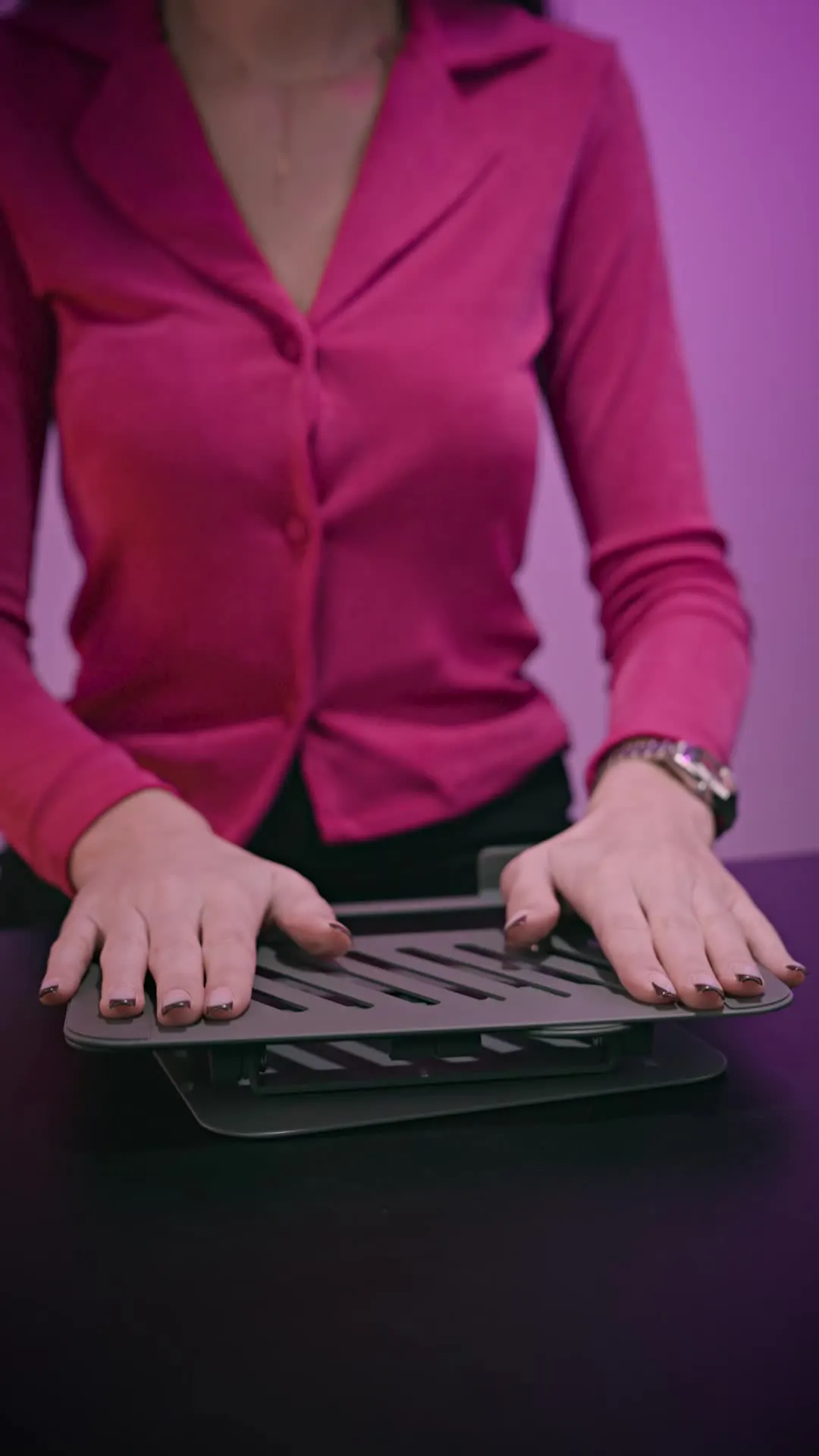 Porodo Foldable 360° Dual-Use Laptop Stand with MagSafe Phone Holder, Univeral Device Compatibility, Rotating Joints,  Multi-Angle Adjustment, Foldable Design, Anti-Slip Base - Gray