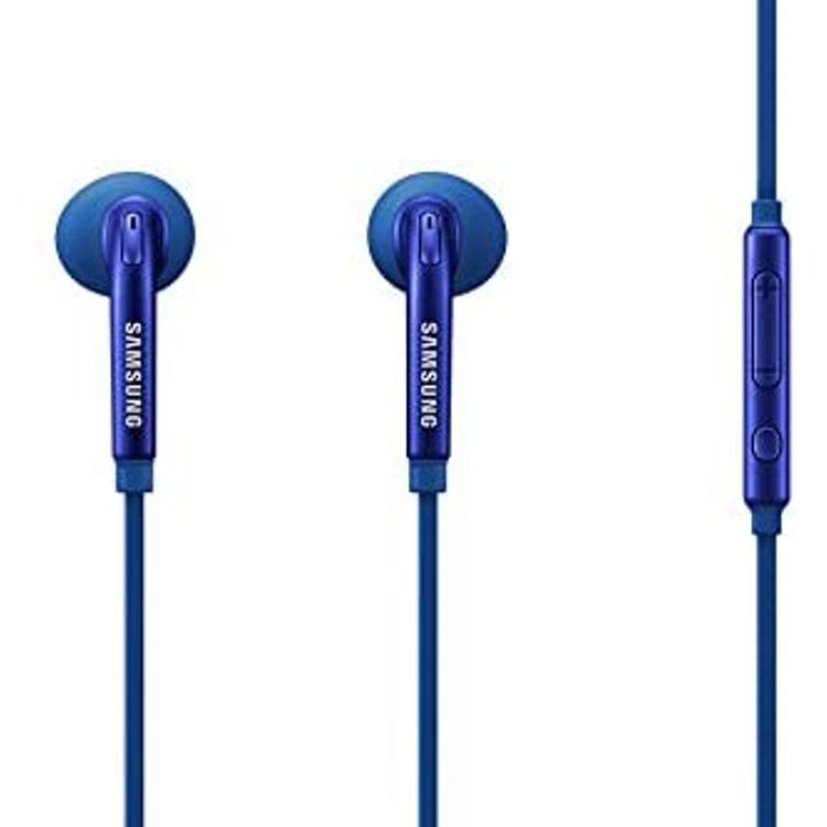 Samsung Hybrid In-ear Fit Earphones with Microphone, ( Ear Tip & Ear Wing Tip ) Wired Headset with High-quality Sound, 3.5mm Headphone Connector, 1.2m Cable - Blue