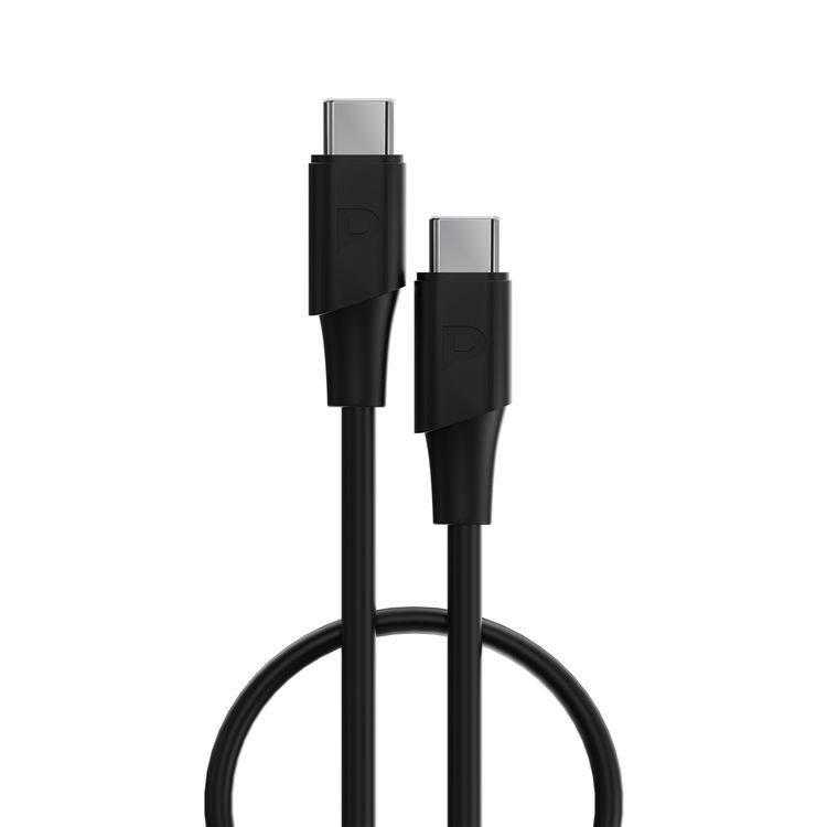 كابل باورولوجي باور سينك فليكس من USB-C إلى USB-C بطول 2 متر، عمر افتراضي لـ 10000 انحناء، شحن سريع ونقل بيانات، مصنوع من مادة TPE مصبوبة، سرعة نقل بيانات 5Gbps، توصيل طاقة 100 واط - أسود