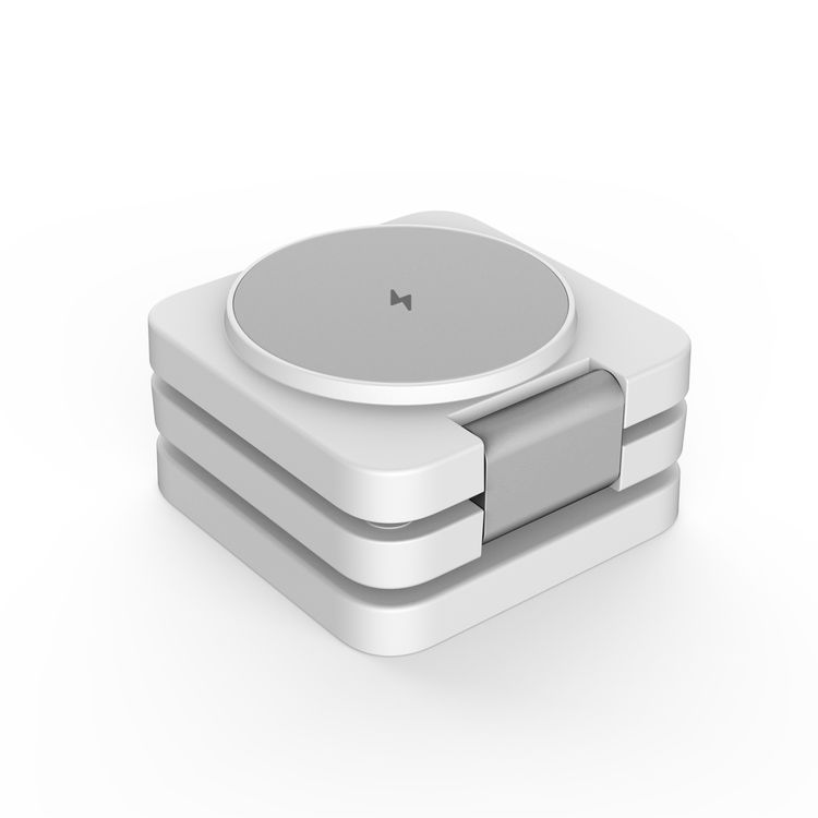 Porodo 3in1 Magsafe Wireless Foldable Fast Charger, Foldable Design, High Quality Materials, Compact & Portable - White