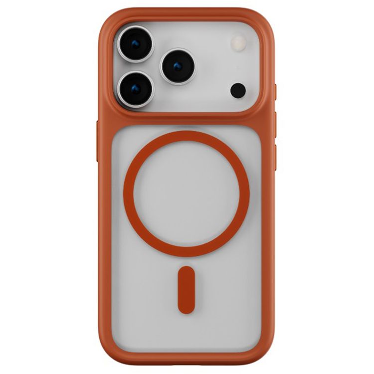 Levelo Solo Matte MagSafe Case for iPhone 17 Pro, 9H Tempered Glass, 3H Anti-Scratch Coating, Raised Bezels for Camera & Screen, Clear Back with Matte TPU Bumper, Anti-Fingerprint, Dust-Free Design - Orange