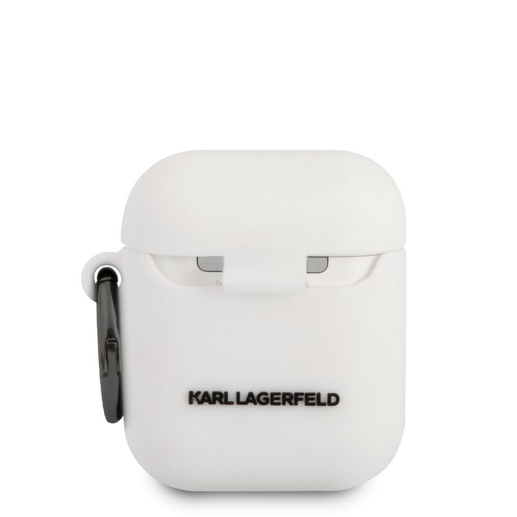 CG MOBILE Karl Lagerfeld Silicone Case ( Embossed Logo Choupette ) with Ring Compatible for AirPods 1/2, Scratch Resistant, Shock Absorption, Drop Protection, & Dustproof