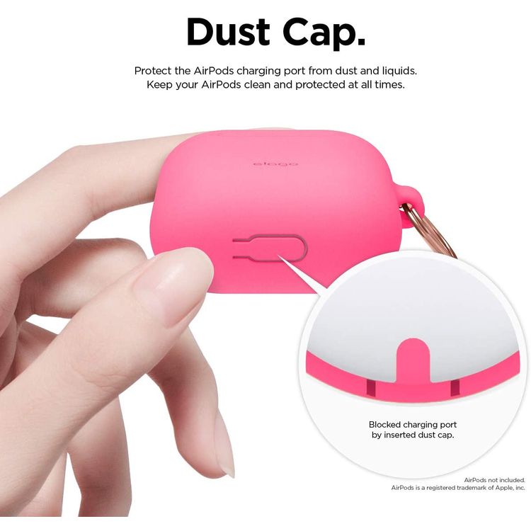 Elago Skinny Hang Case Cover Compatible for Apple AirPods 1&2 Generation, Upgraded Premium Silicone, Front LED Visible, Scratch Resistant, Drop Resistant, Protective Cover