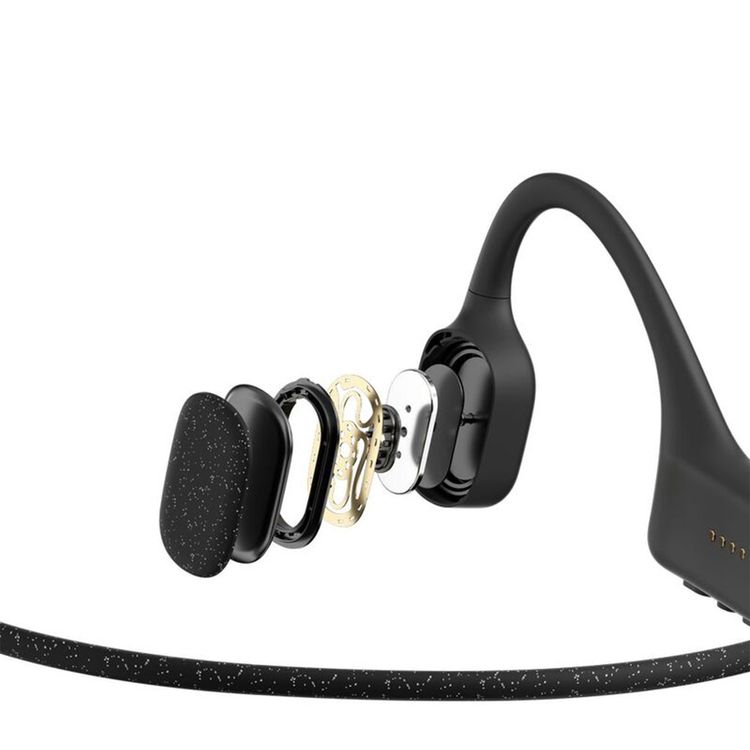 Shokz OpenSwim Wireless Headphones for Swimmers with 8 Hours Battery Life, Silicone Rubber Carrying Case, 7th Generation Bone Conduction, Open Ear Comfort - Black