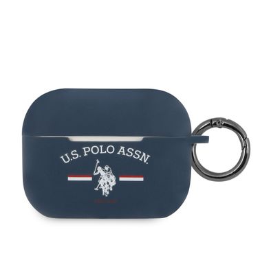 CG Mobile U.S.Polo Assn.Silicone Horses Flag Case for Airpods Pro, Scratch Resistant, Shock Absorption & Drop Protection Cover Officially Licensed - Navy