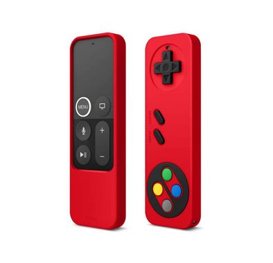 Elago R4 Retro Apple TV Remote Case Compatible with Apple TV Siri Remote 4K 5th / 4th Generation, Classic Controller Design [Non-Functional], Extra Protection, Lanyard Included - Red