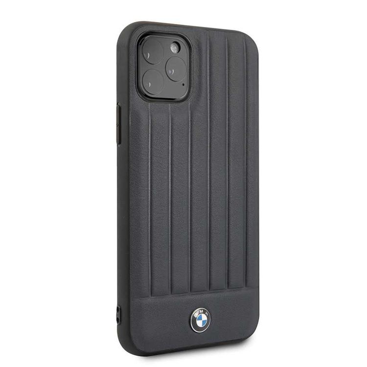 BMW Hard Case Leather Lines Compatible with iPhone 11 Pro Max, Full Protection, Accurate Cutouts Easy Access to All Ports, Scratch Resistant - Navy