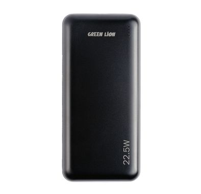 Green Lion PowerPack Fast Charge Power Bank 30000mAh,Dual Input Micro & Type C, PD 20W Fast Charge, QC3.0 22.5W, 3 Outputs USB A×2 & Type C - Black