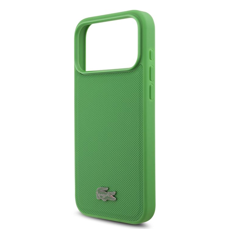 Lacoste MagSafe PU Leather Hard Case with Iconic Petit Pique Logo for iPhone 17 Pro, Drop Protection, Slim Profile, Easy Snap-On Design, Sustainable Packaging - Green