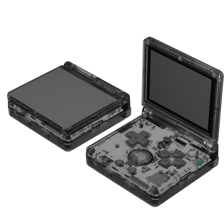 وحدة تحكم الألعاب جرين ليون جي بي برو فولد مع معالج ثنائي النواة G31 MP2 GPU، محرك اهتزاز، مخرج HDMI، دعم بطاقة TF تصل إلى 512 جيجابايت، شاشة IPS بحجم 3.5 بوصة، دقة 640×480 بيكسل، بطارية 3300 مللي أمبير، وقت عمل 8 ساعات - شفاف أسود.