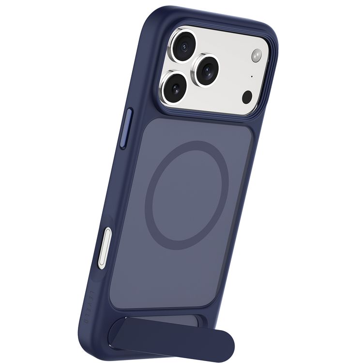 Levelo Matteo Hybrid Kickstand Case with Matte Design for iPhone 17 Pro Max, Anti-Fingerprint Coating, Impact-Resistant Corners, Raised Bezels for Camera & Screen, MagSafe Compatible, Shock-Resistant Bumper, Drop-Tested - Dark Blue