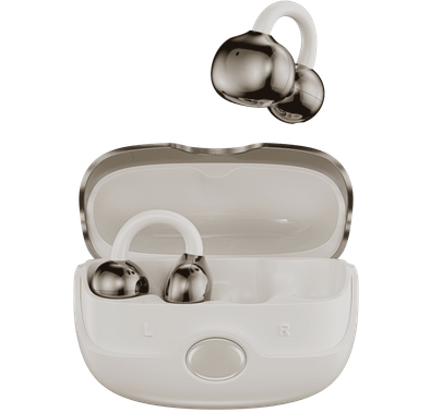 Green Lion Venice Wireless Earbuds with Touch Control, Lightweight Comfort, 10mm Driver, Open-Ear Audio, Secure Clip-On Fit, Clear Voice Calls, About 1.5 Hours Charging Time, Type-C Charging Port, About 12 Hours Standby Time, 10m Transmission Range, Bluetooth Version 6.0 - Beige