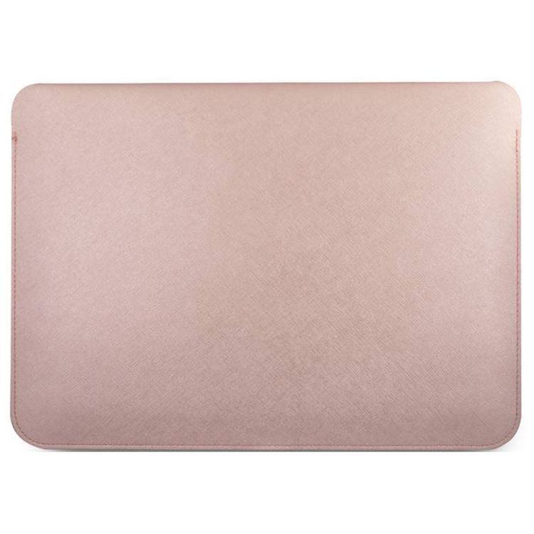 Guess PU Saffiano Script Computer Sleeve 13" with High-Quality Synthetic Leather Material, Water Resistant, Magnetic Closure - Pink