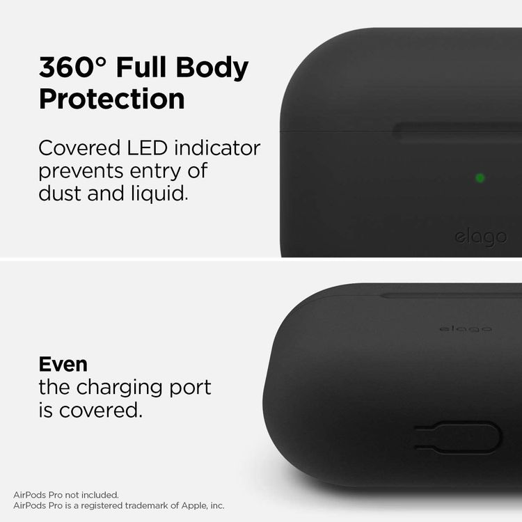 غطاء الحماية Elago الأساسي النحيف لسماعات Apple Airpods Pro - أسود