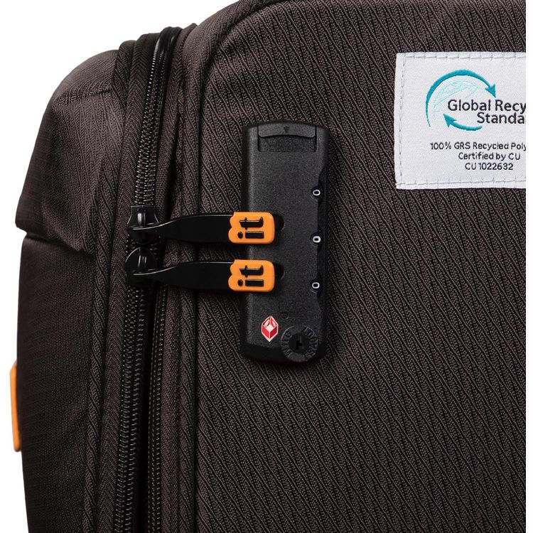 it Luggage Eco-Icon Soft Case Trolley, Expandable Polyester, 8 Spinner Wheels, TSA Lock - Brown
