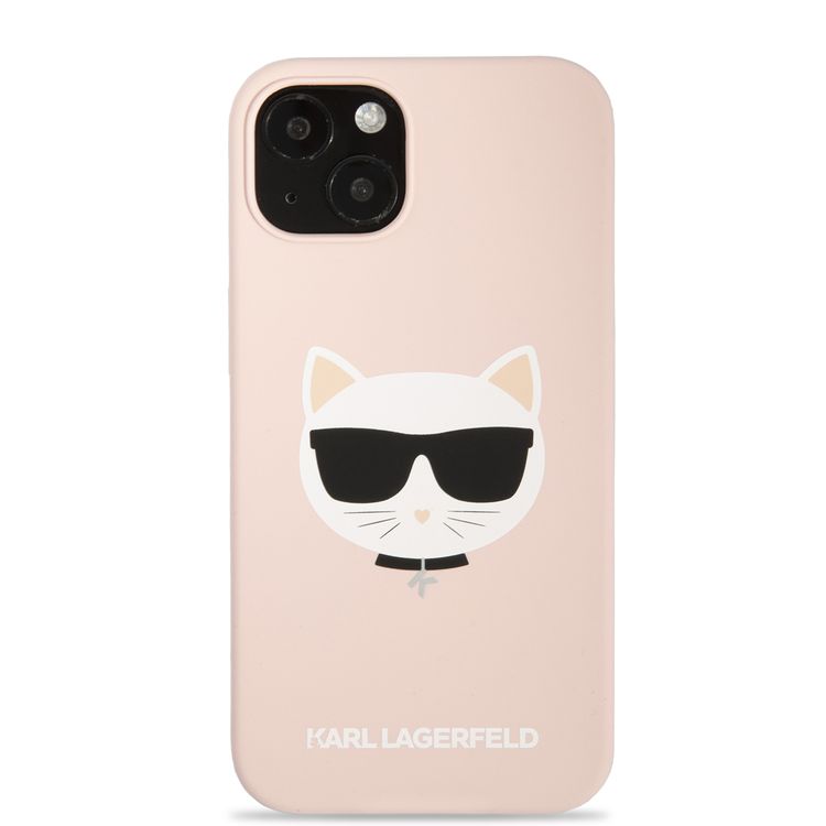 CG MOBILE Karl Lagerfeld Liquid Silicone Case Choupette Head Compatible for iPhone 13 (6.1") Easy Access to All Ports, Anti-Scratch, Shock Absorption