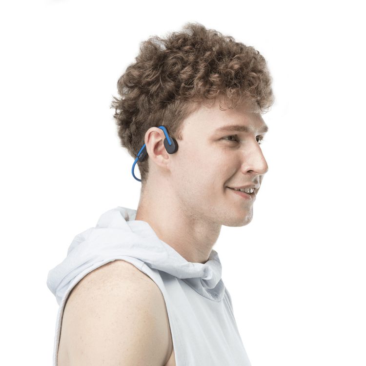 SHOKZ OpenMove Wireless Neckband Hesdphones with High Sound Quality, Open-Ear Comfort, Lightweight Design, 6 Hours Battery Life and Sweatproof - Blue