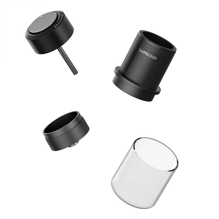 LePresso Professional Hand-Press Espresso Maker with 9 Bar Pump Pressure, Standard 51mm Portafilter, 80mL Water Tank Capacity, 15-18g Coffee Powder Capacity, 304 Stainless Steel & Aluminum Alloy Materials, Travel-Friendly Design, 2 Cups of Espresso - Black