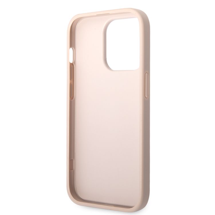 Guess PU Leather 4G Classic and Stylish Case with Big Metal Logo iPhone 14 Pro Max Compatibility - Pink
