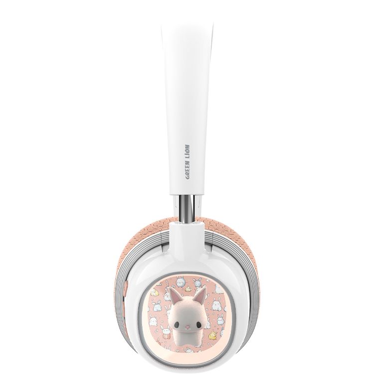 Green Lion GK-600 Kids Wireless Headphone with 20 Hours Play Time, Designed for Ages 3+, Versatile Playback, 85dB Safe Sound Limit, Built-in Microphone, LED Light Design, Soft Padded Cushions, Kid-Friendly Controls - Pink 