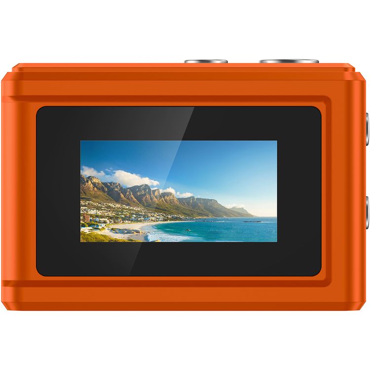 Porodo Mini Digital Camera with 0.96" HD Screen, 6 Color Filters, 2MP Photo Resolution, 1080 Pixels Video Resolution, 75-80 Minutes Operating Time, 200mAh Battery Capacity, Type-C Charging Port, Instant Webcam Function - Orange