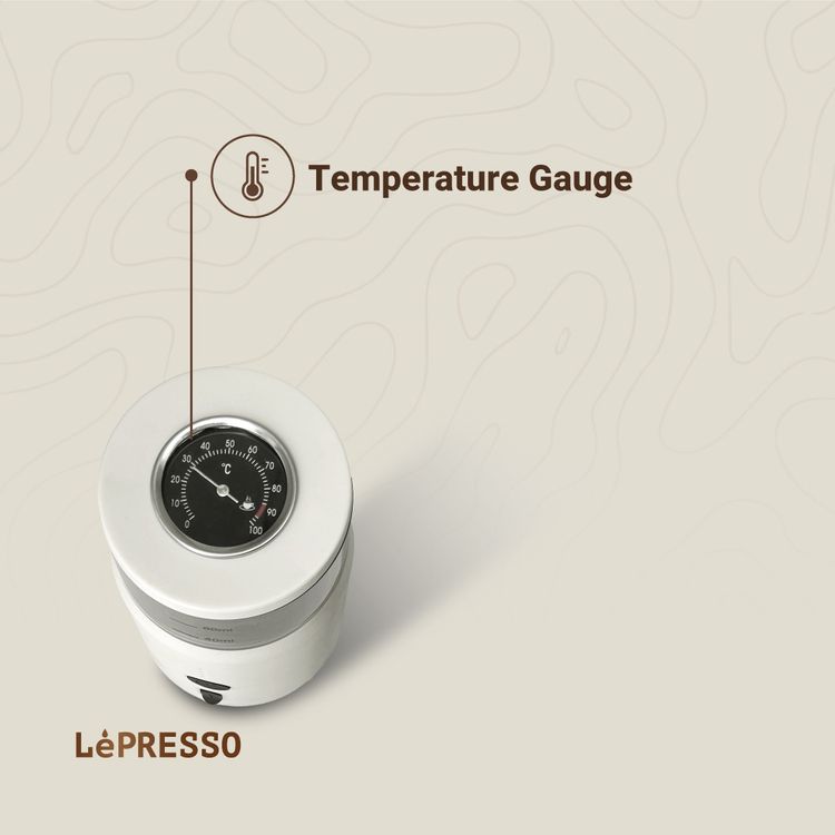  LePresso Portable Espresso Machine,  Food Grade Stainless Steel, 2500mAh x3 Battery Capacity, 80mL Water Tank Capacity - White