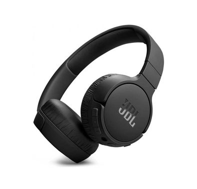 JBL T670 Over-Ear Noise Cancelling Bluetooth Stereo Wireless Headphone, Up to 70Hours Battery Life, Multi-Point Connection, Flat-fold design, Detachable Cable, Audio cable, Speed charge - Black 